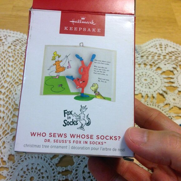 Dr. Seuss Hallmark Keepsake Christmas Ornament, Fox in Socks - Picture 5 of 9